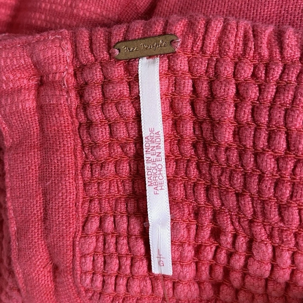 NWT Free People Midi Wrap Dress Womens Large Pink Tie Boho Resort Beach Vacation - Picture 7 of 8